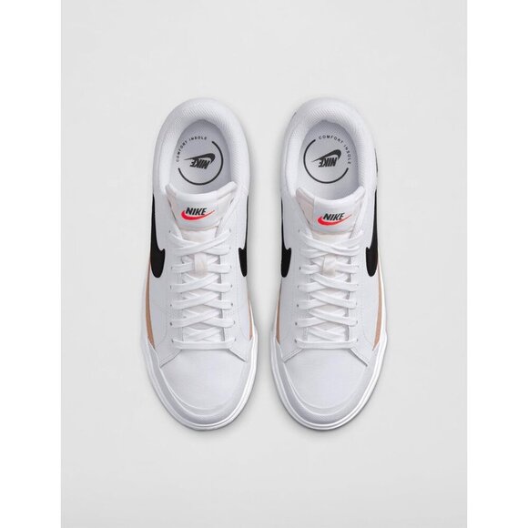 Nike Women's White Black Court Legacy Lift Shoes Classic Lace Up Sneakers - Picture 3 of 6